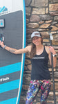 charcoal heather racerback tank top - model wearing a size S