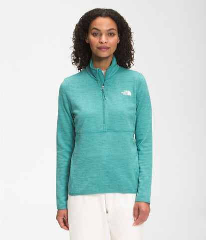 The North Face Women's Canyonlands Quarter Zip Porcelain Green Heather  L